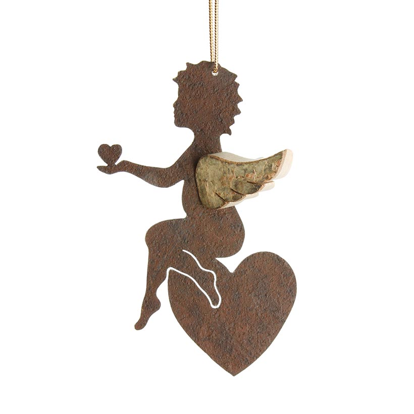 Image for <B>Angel bark wings small heart in hand </B><I> </I>