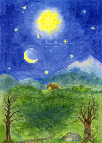 Image for <B>AK089 Christmas Star Advent Calendar - Small </B><I> </I>