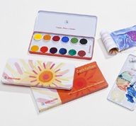 Image for <B>Stockmar Paint Set Opaque </B><I> 12 Colours + Opaque White + Brush + Mixing Palette</I>