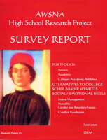 Image for <B>Survey Report </B><I> AWSNA High School Research Project #01: Portfolios, Alternatives to College, Scholarship Websites, Social/Emotional Skills</I>