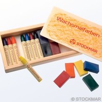 Image for <B>Crayons Stockmar Combi.Set 8 blocks & 8 sticks Wooden Box </B><I> </I>
